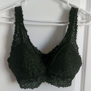 Forest Green Aerie Lace Bralette with Padding size M